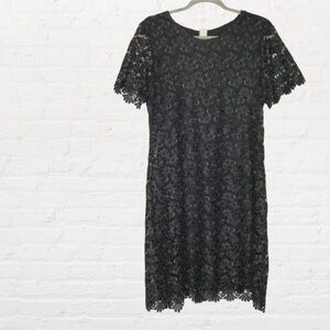 Zara Collection Black Lace Shift Dress Size Large